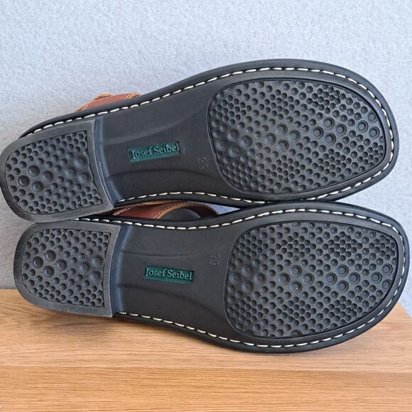 Josef Seibel Tonga 25 Brown Leather Strap Sandals Women’s 39 US 8.5 Gladiator - Picture 7 of 13